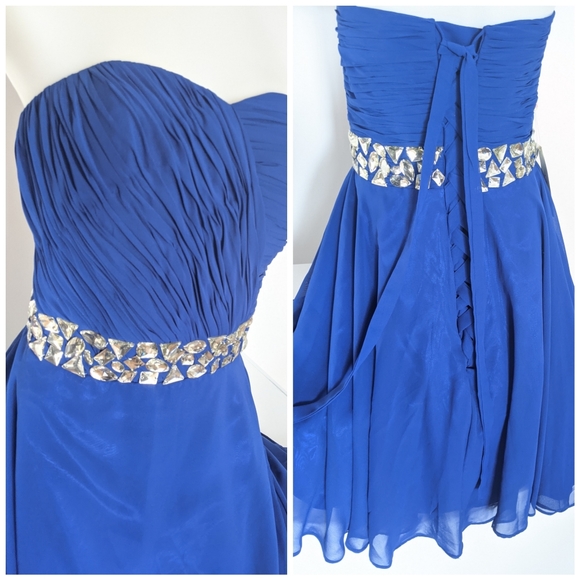 Grace Karin Blue Dress For Wedding, Cocktail, Prom - Picture 2 of 5